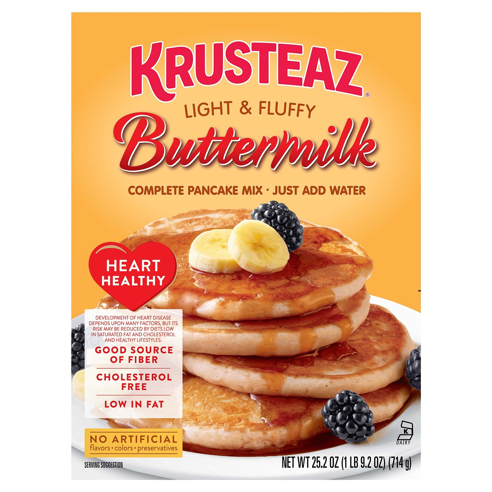 Krusteaz Heart Healthy Buttermilk Pancake Mix 25.2 Ounce Fluffy and Easy
