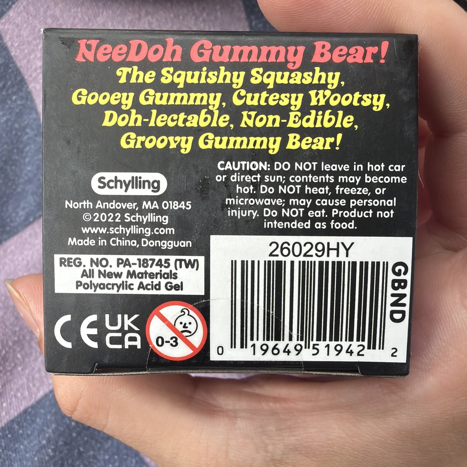 Needoh Gummy Bears PURPLE NEW IN BOX – AUTHENTIC Same Day Ship