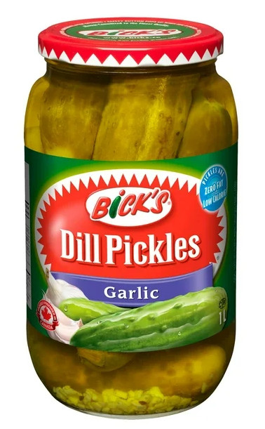 Bick’s Garlic Whole Dill Pickles, 1L