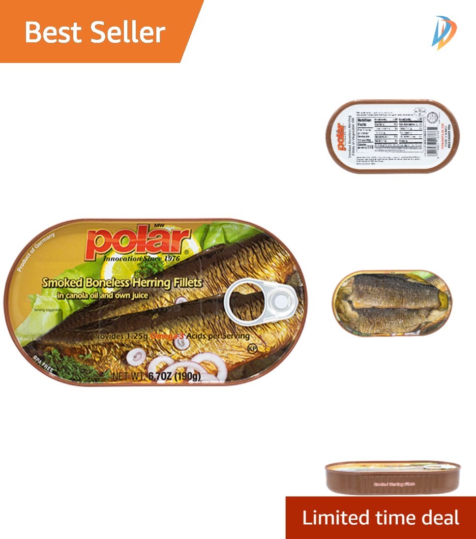 Chemical-Free Smoked Herring, 6.7oz Canned Delicacy – Perfect Protein Snack