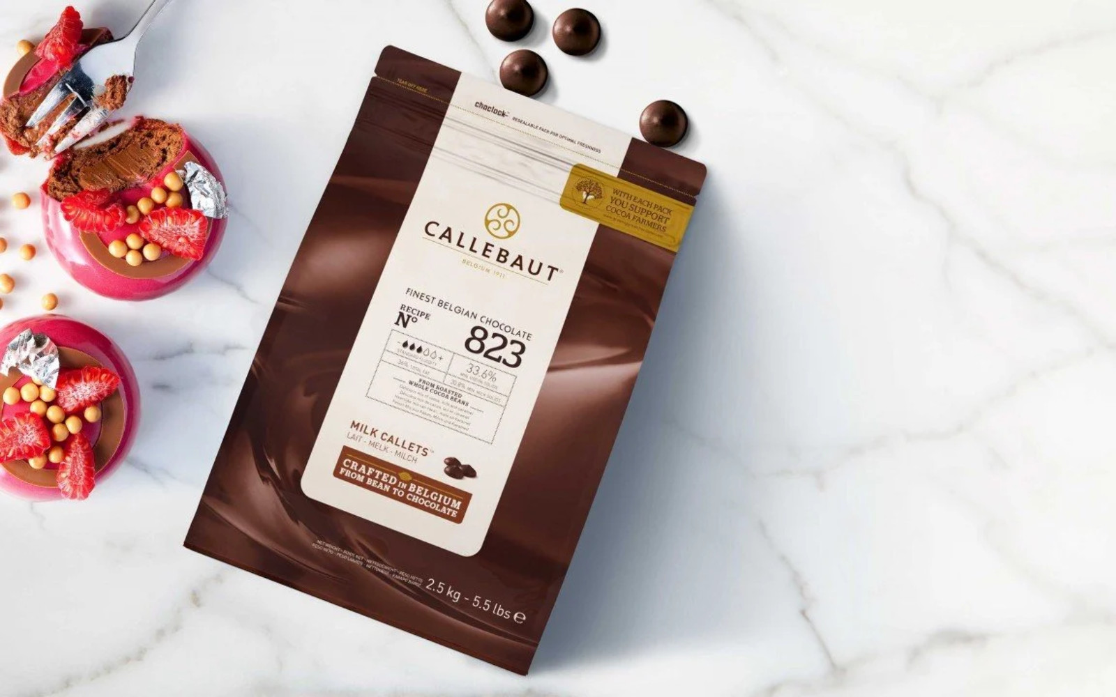 Callebaut 823 33.6% Milk Couverture Belgian Chocolate Callets