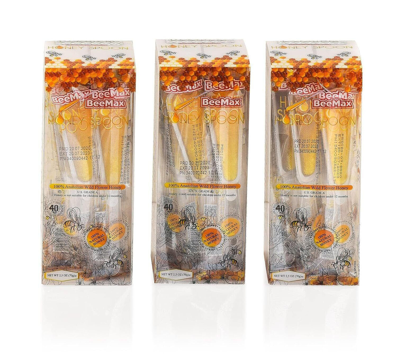 BeeMax Wildflower Natural Raw Honey Spoon Easy to Stir Pure Natural Crystalized