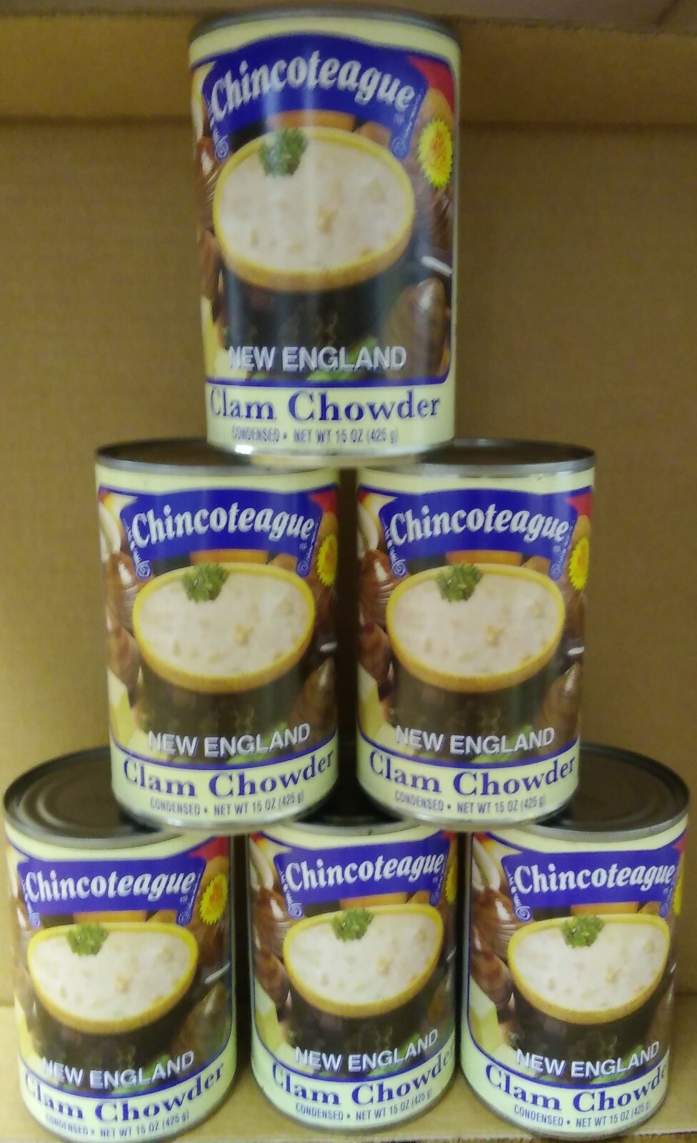 Chincoteague New England Clam Chowder 15 oz, with Free Shipping 6 cans .