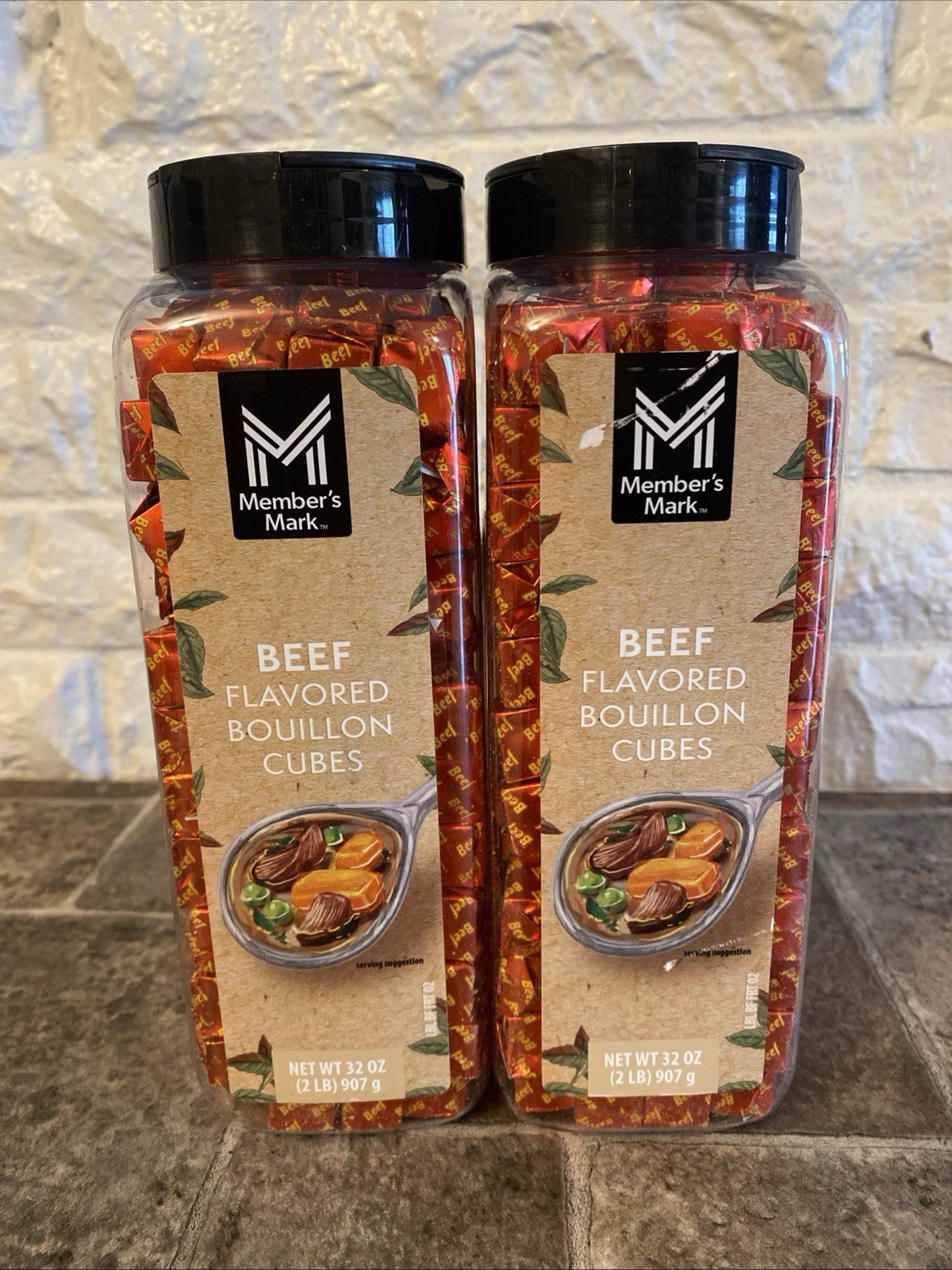 Member’s Mark Beef Bouillon Cubes, 32 oz x 2, Exp. June 6. 2028.