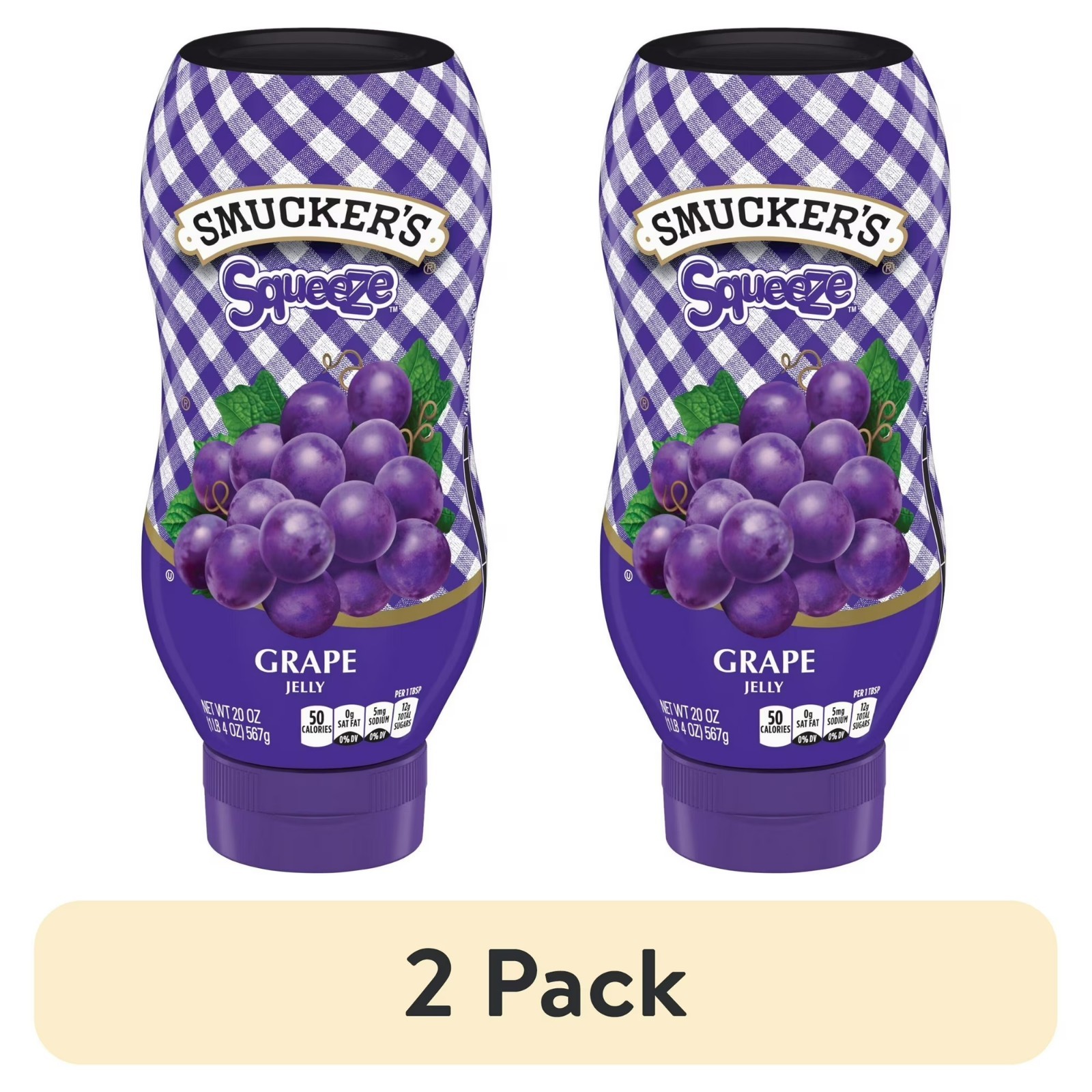 (2 pack) Smucker’s Squeeze Grape Jelly, 20 oz…