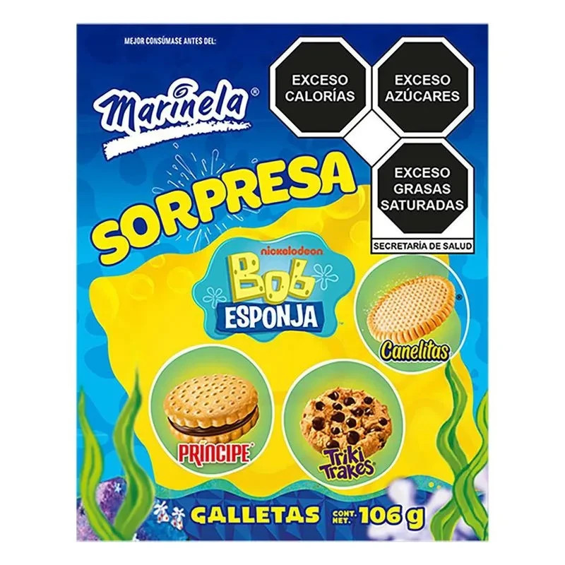 Marinela Bob Esponja Sorpresa Cookies 4 Pack Lot + Highly Collectible Toy Figure