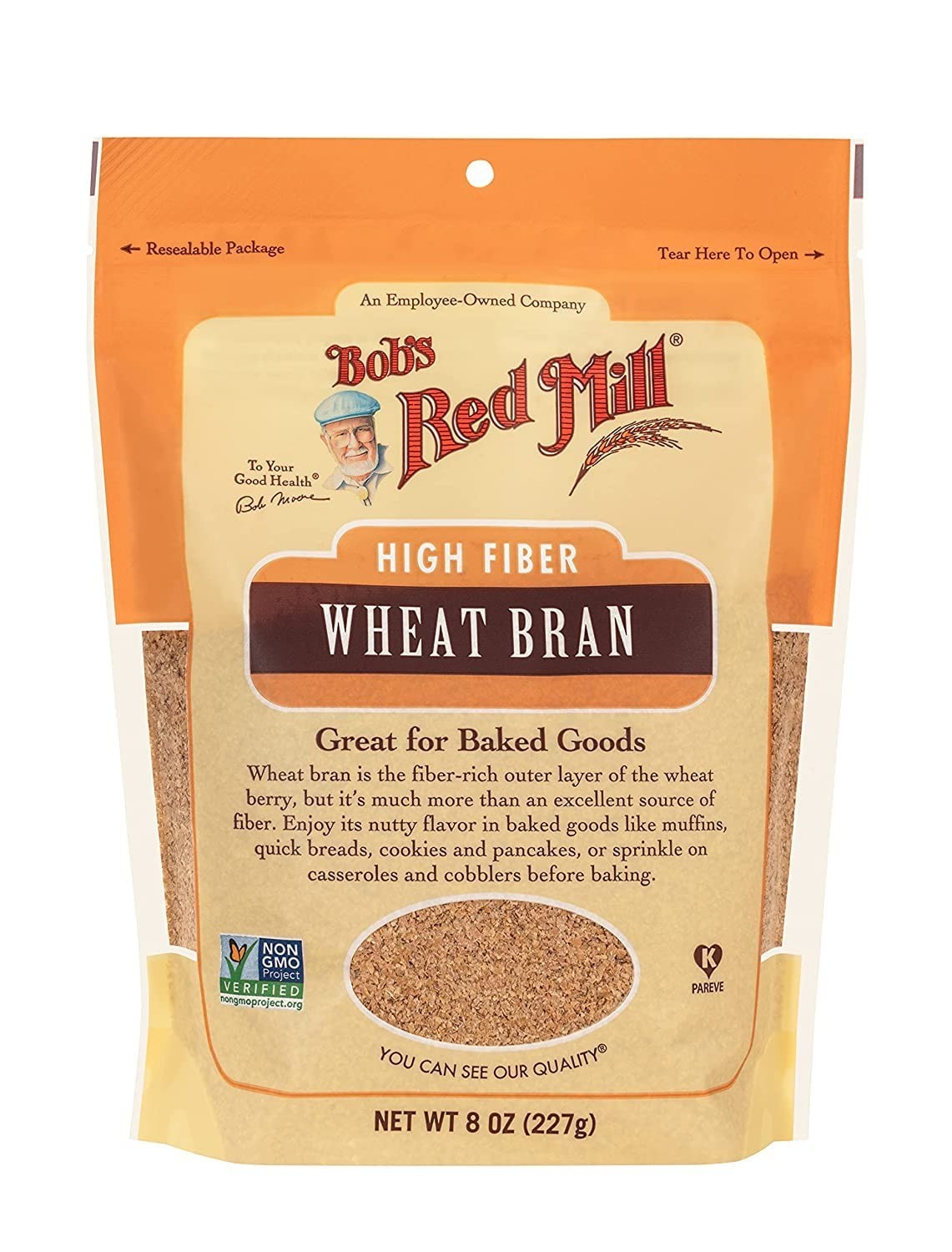 Bob’s Red Mill Wheat Bran, 8oz (Pack of 1) – Non GMO, Vegan, Kosher