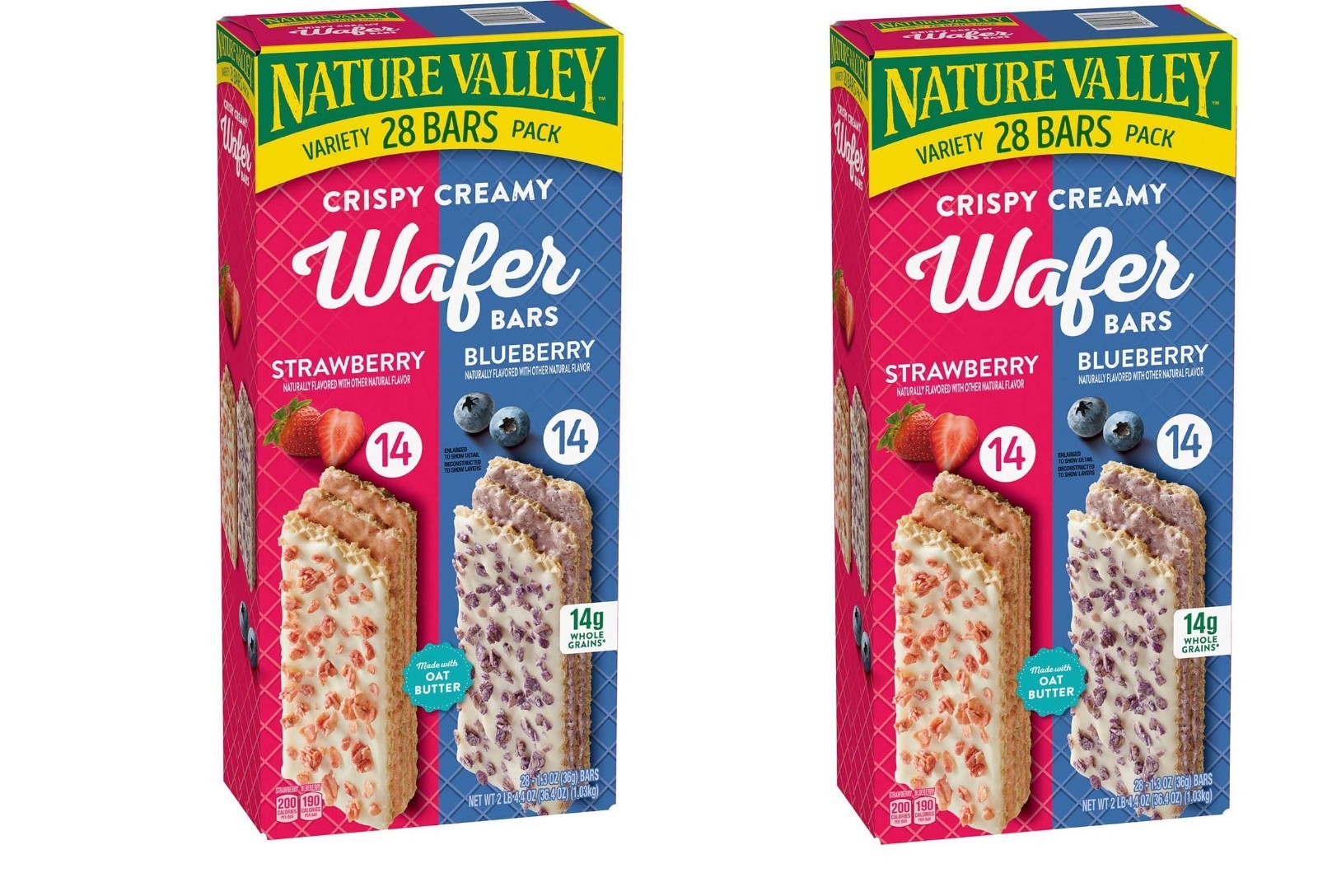 Nature Valley Crispy Creamy Wafer Bars, Variety Pack,56 ct. 2 Pack