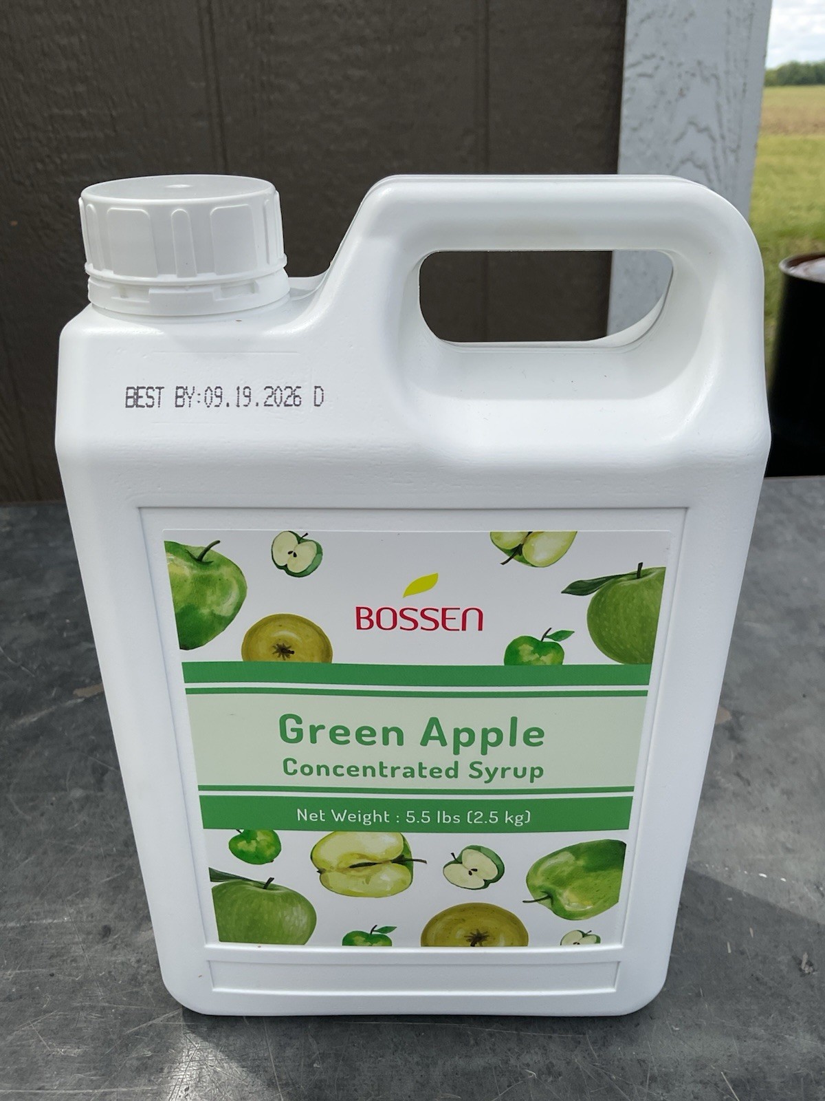Bossen Green Apple Concentrated Syrup • Net Weight 5.5 lbs • BB 9/19/26