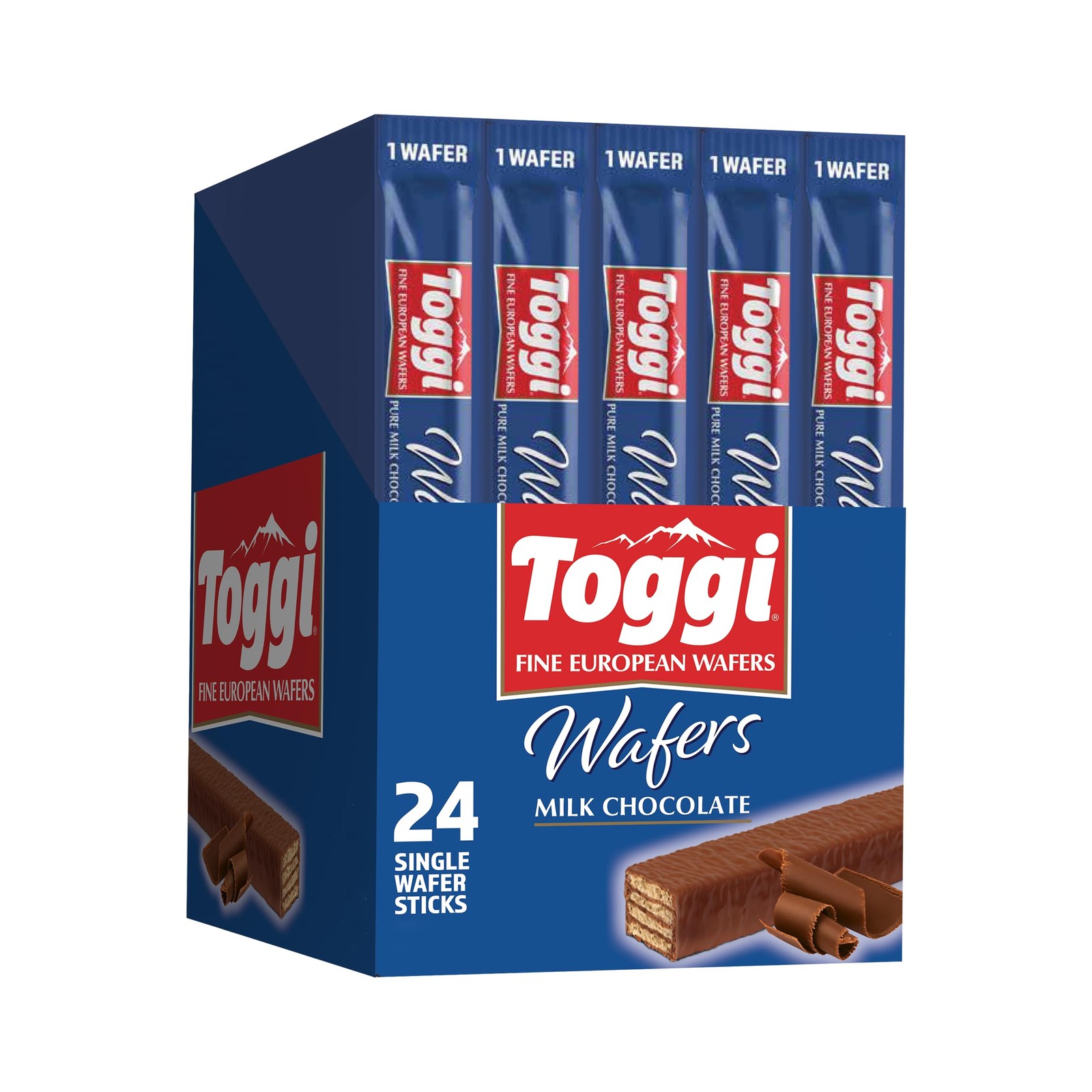 TOGGI Fine European Chocolate Wafers, Milk 0.88Ounces (Pack of 24), brown