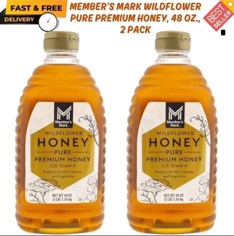 2 Pack Member’S Mark Wildflower Pure Premium Honey, 48 Oz. FREE Shipping