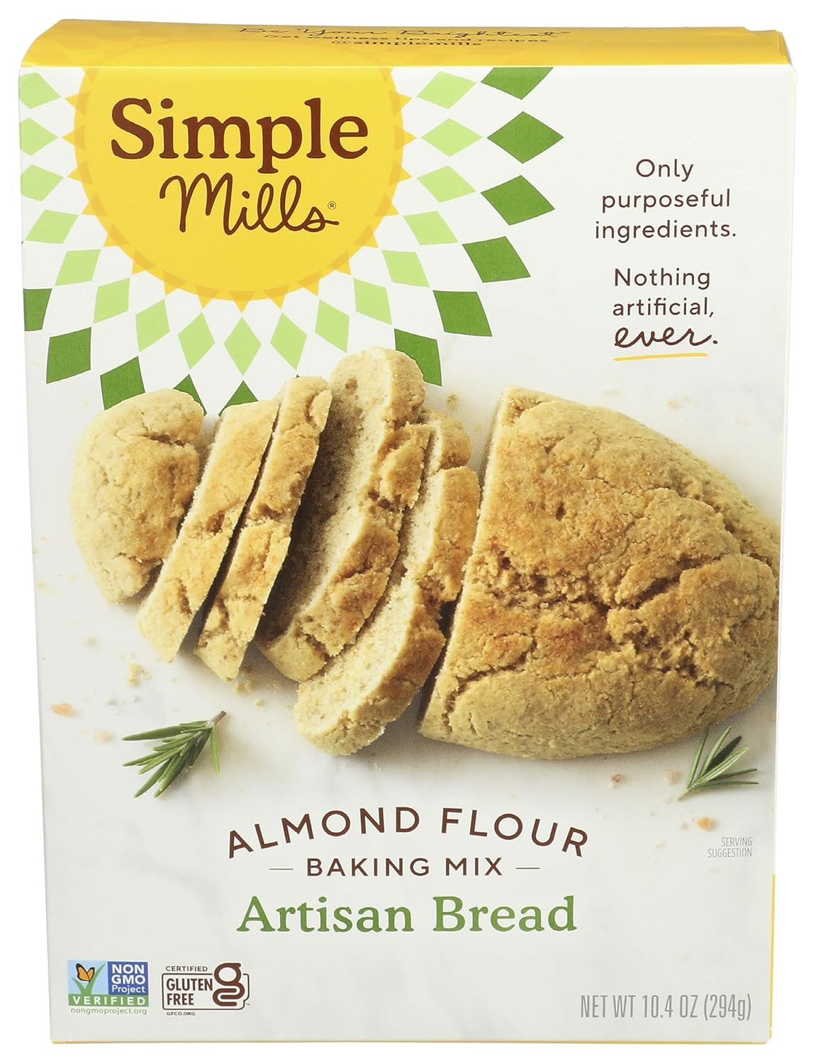 Simple Mills Almond Flour Baking Mix, Artisan Bread Mix – Gluten Free, Plant Bas