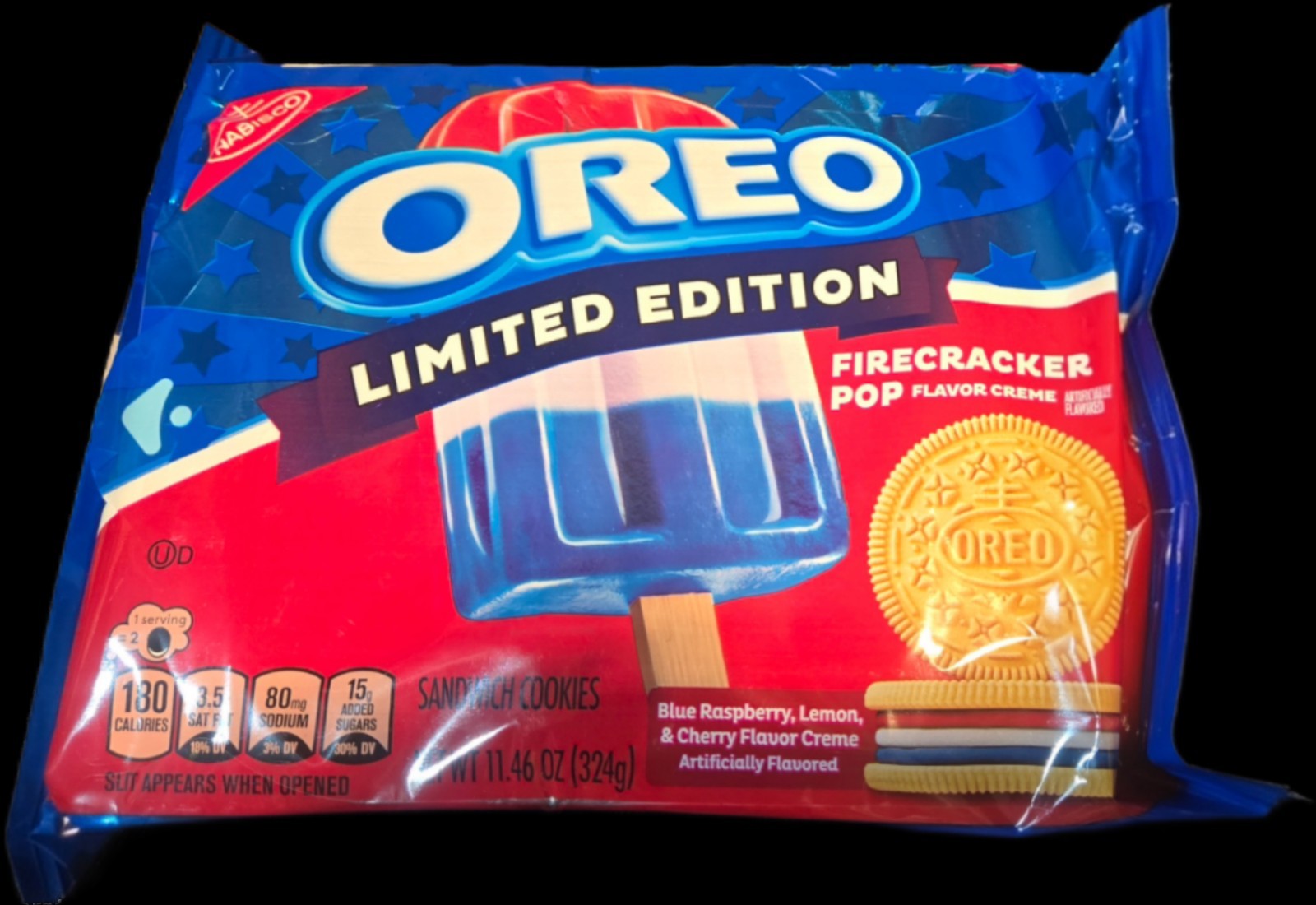 Oreo Limited Edition Firecracker Pop Sandwich Cookies 11.46 oz Best by 10/03/26