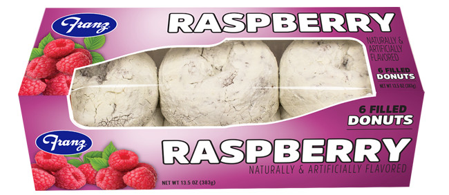 Franz Raspberry Filled Donuts FRESH 2 Packs of 6 Donuts