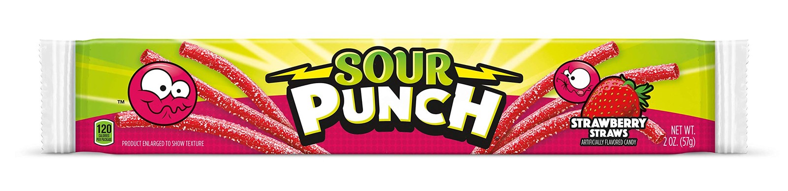 Strawberry Sour Straws 2oz Tray (Pack of 24)
