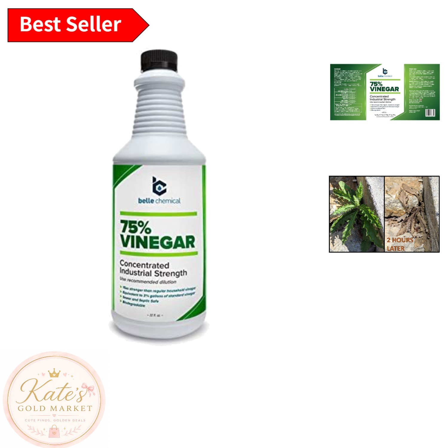 75% Pure Vinegar – Industrial Grade 32oz for Effective, Eco-Conscious Cleaning
