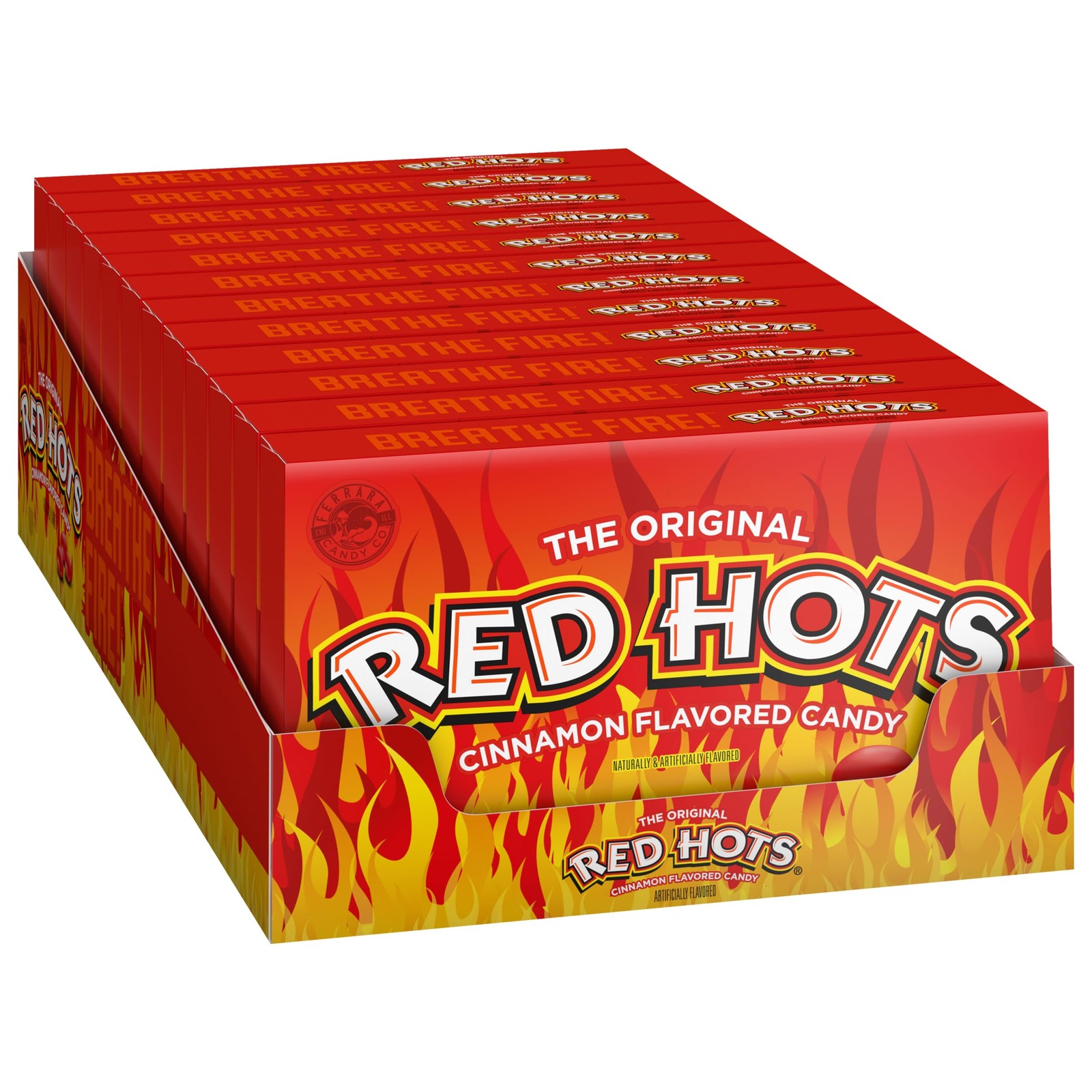 Wonka Red Hots, Cinnamon Flavored Hard Candy, 5.5 Ounce Pack of 12,