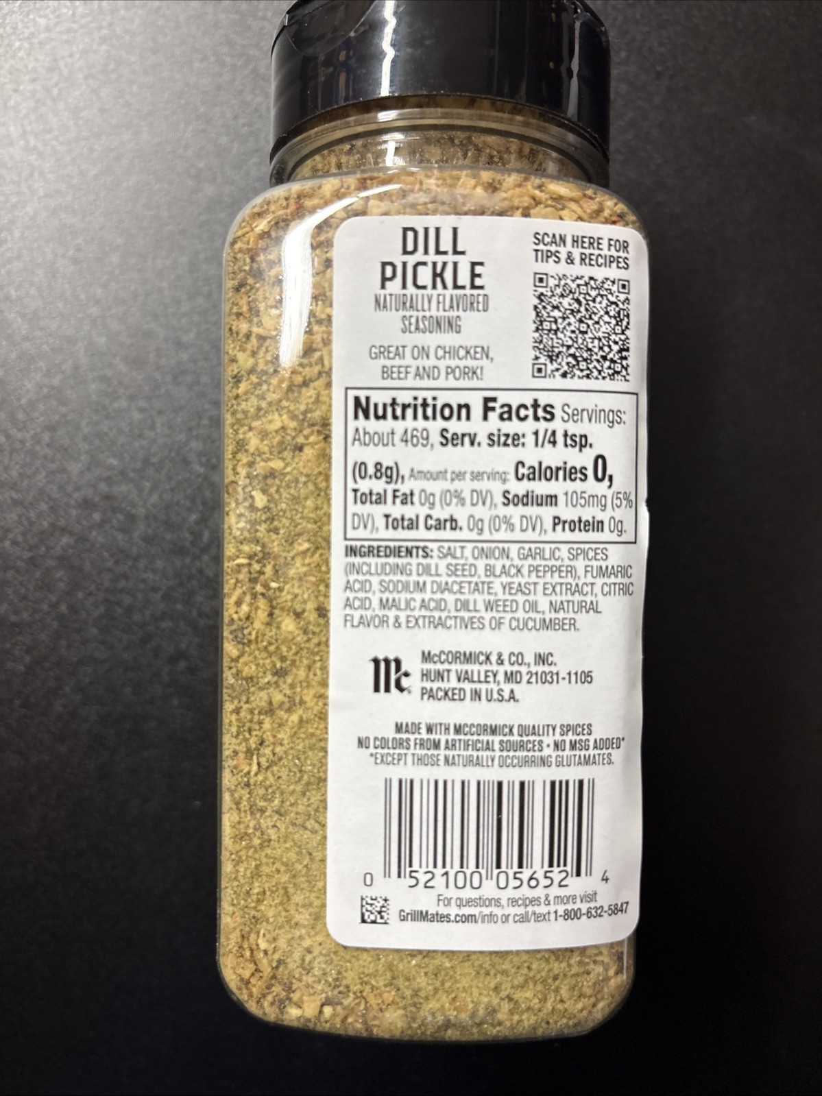 McCormick Grill Mates Dill Pickle Seasoning 13.26 oz (375g) Large Bottle