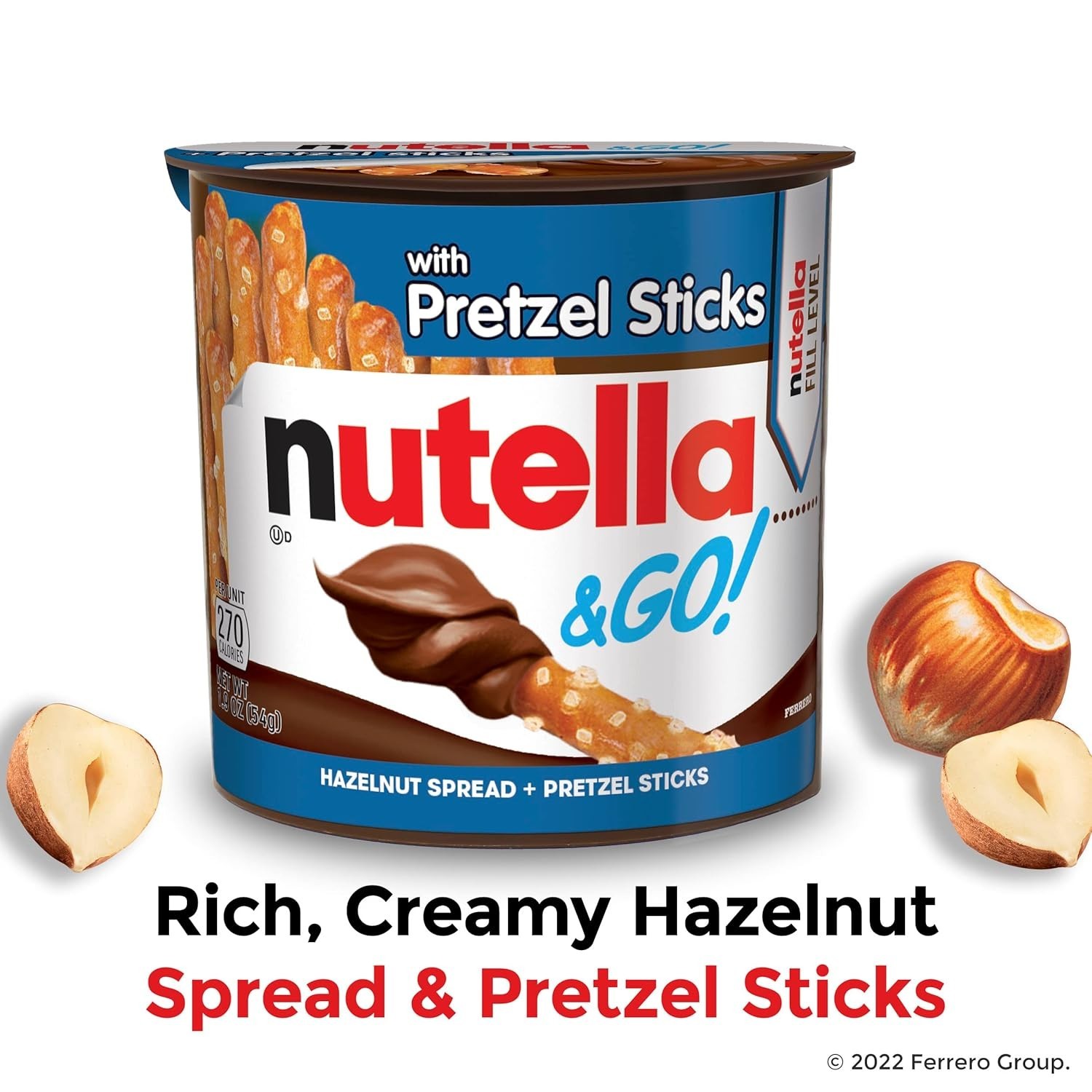 GO! Hazelnut Cocoa Spread Cups with Pretzel Sticks – 24 Convenient Snack Sizes