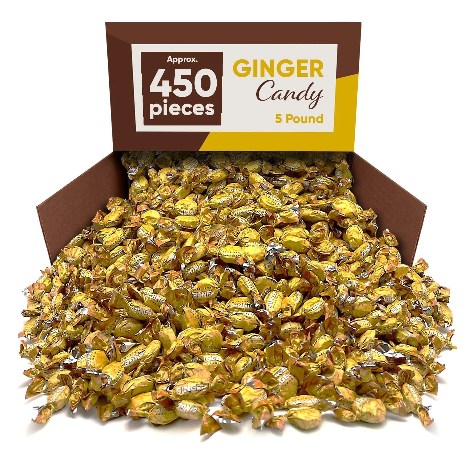 Ginger Flavor, Individually Wrapped, Bulk & Delicious Hard Candy (5 Pounds) Sale