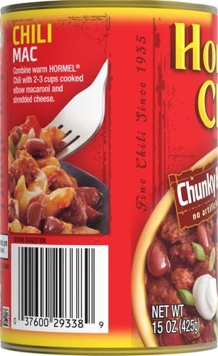 Hormel Chunky Beef Chili with Beans 15 Ounce Cans Pack of 6 Bulk Canned Food
