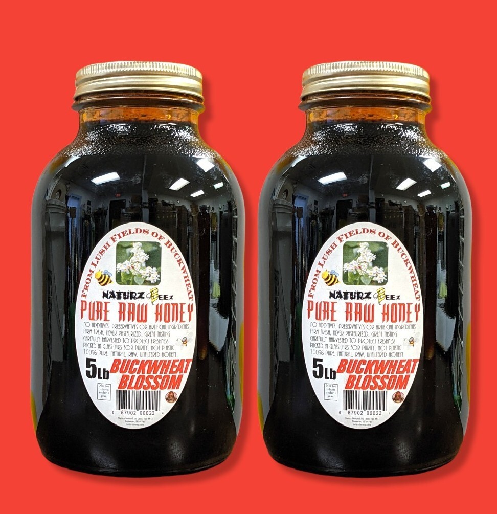 BUCKWHEAT HONEY 2-Pack 5 LBS Each 100% PURE RAW UNFILTERED HONEY Squeeze 10LB