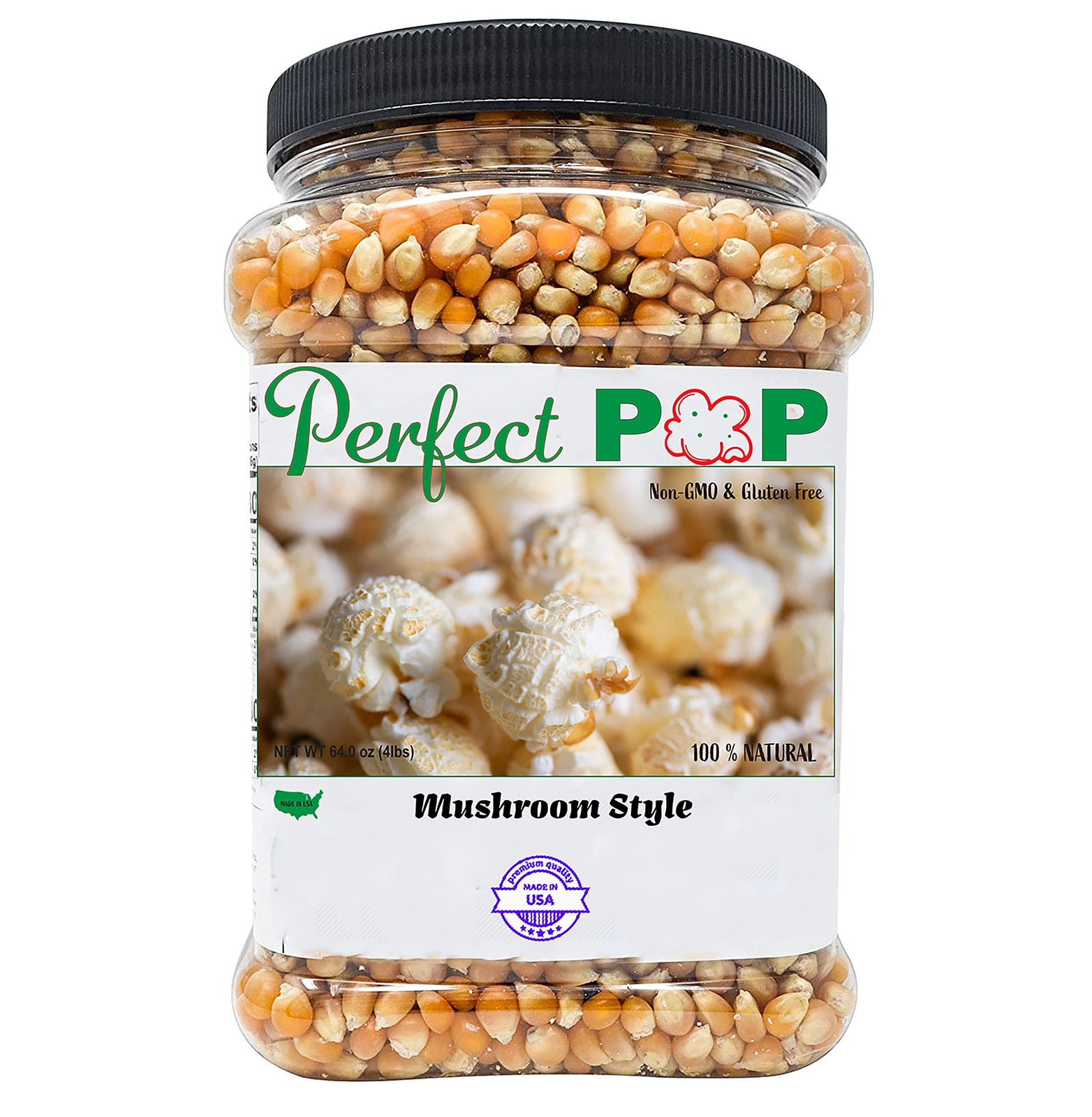 Concession Essentials Premium 64 Ounce (Pack of 1), 4lbs Mushroom Kernels