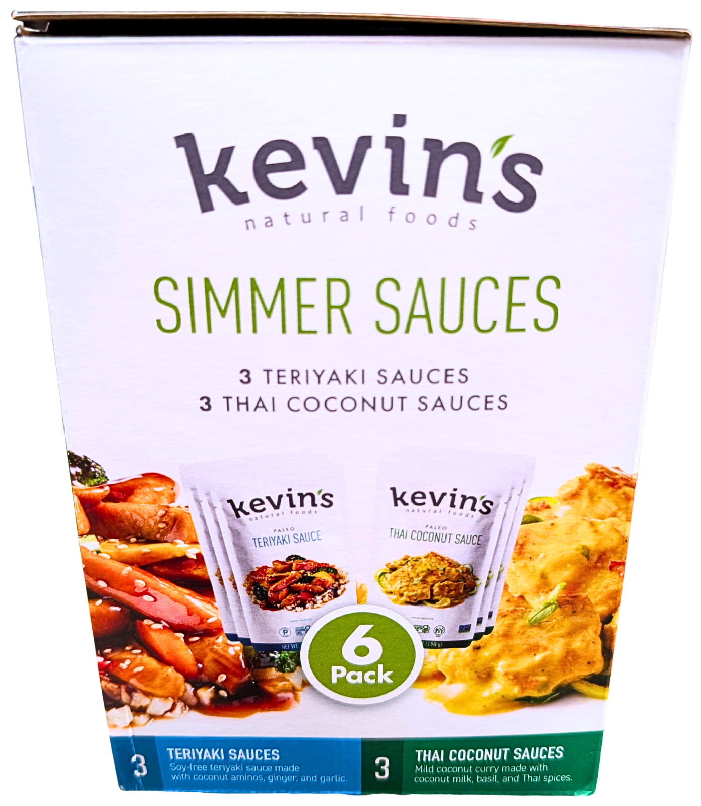 Kevin’s Natural Food Teriyaki Thai Coconut Sauce 6 x 7 Ounce Pouch