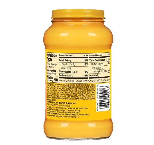 RAGU Double Cheddar Cheese Sauce, 16 oz, for Pasta Sauce and More
