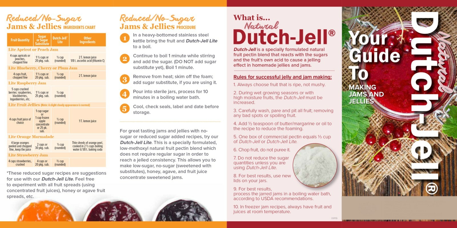 Bulk 2 lb Natural Dutch Jell LITE Fruit Pectin For Reduced Sugar Jelly Making