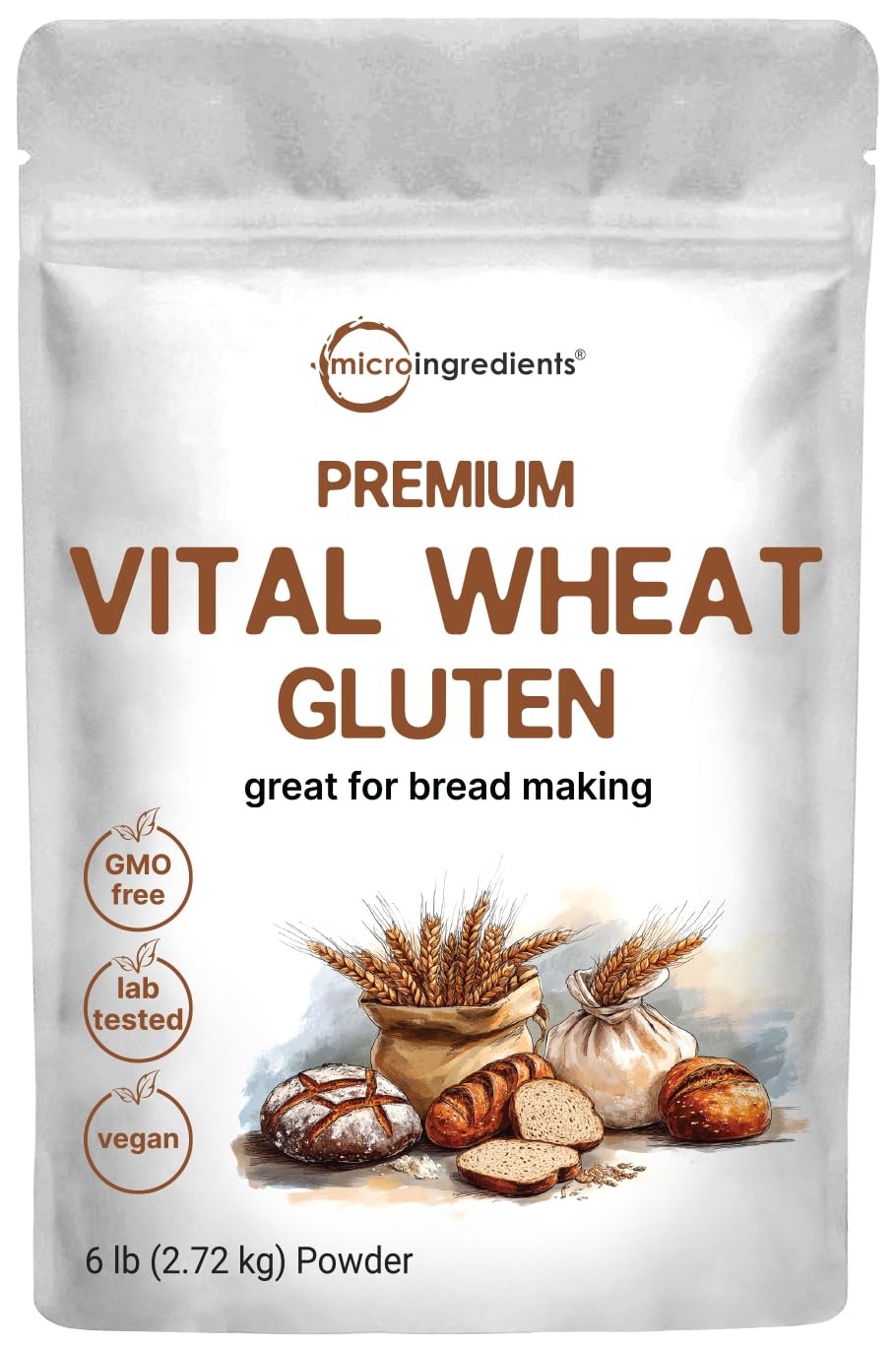 Premium Vital Wheat Gluten, 6lbs Powder | Great for Bread Making & Seitan | 2…