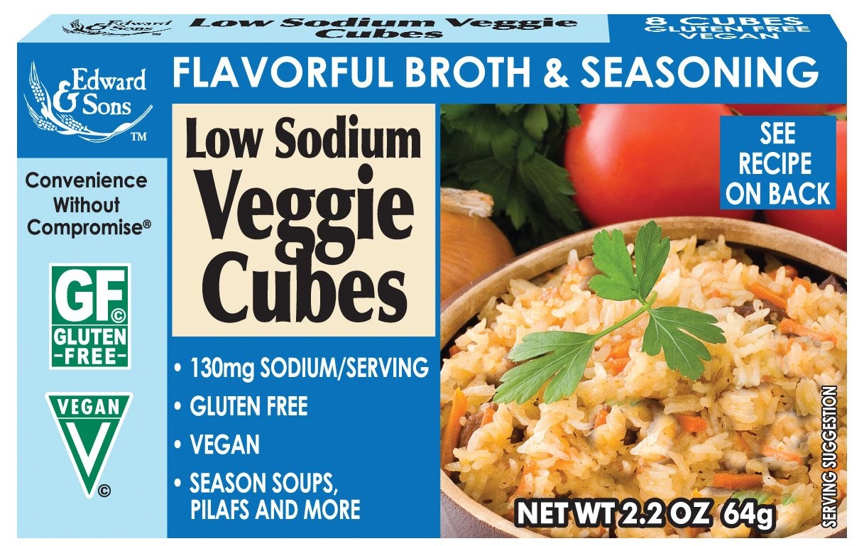 Edward & Sons Low Sodium Veggie Bouillon Cubes, 2.2 Ounce