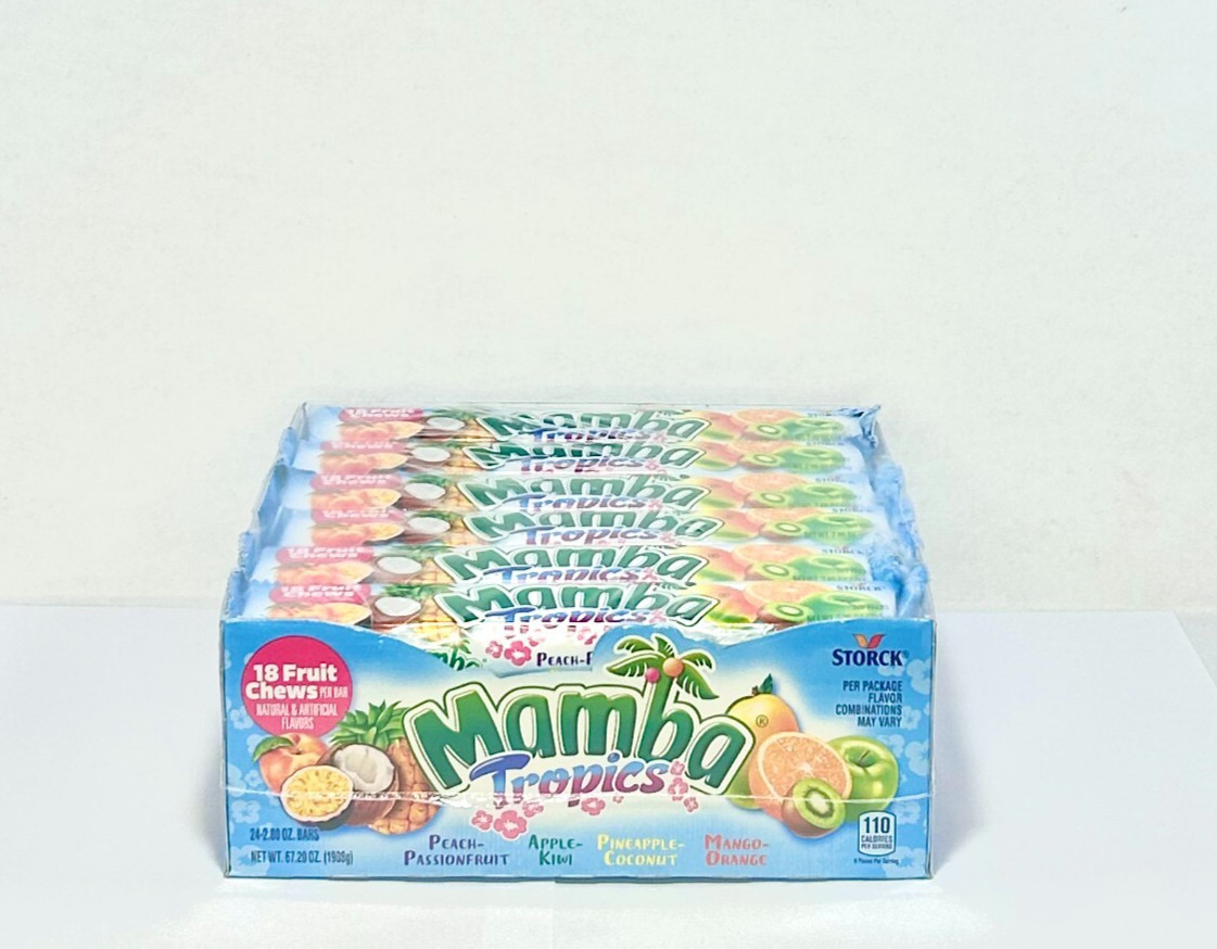 Mamba Tropics Fruit Chew Candy Bulk Candy *Pick Pack* 24 packs 2.80 oz Box