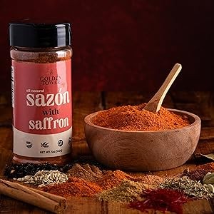 Golden Tower Sazon with Saffron – Sazón Seasoning, All Natural ingredients,