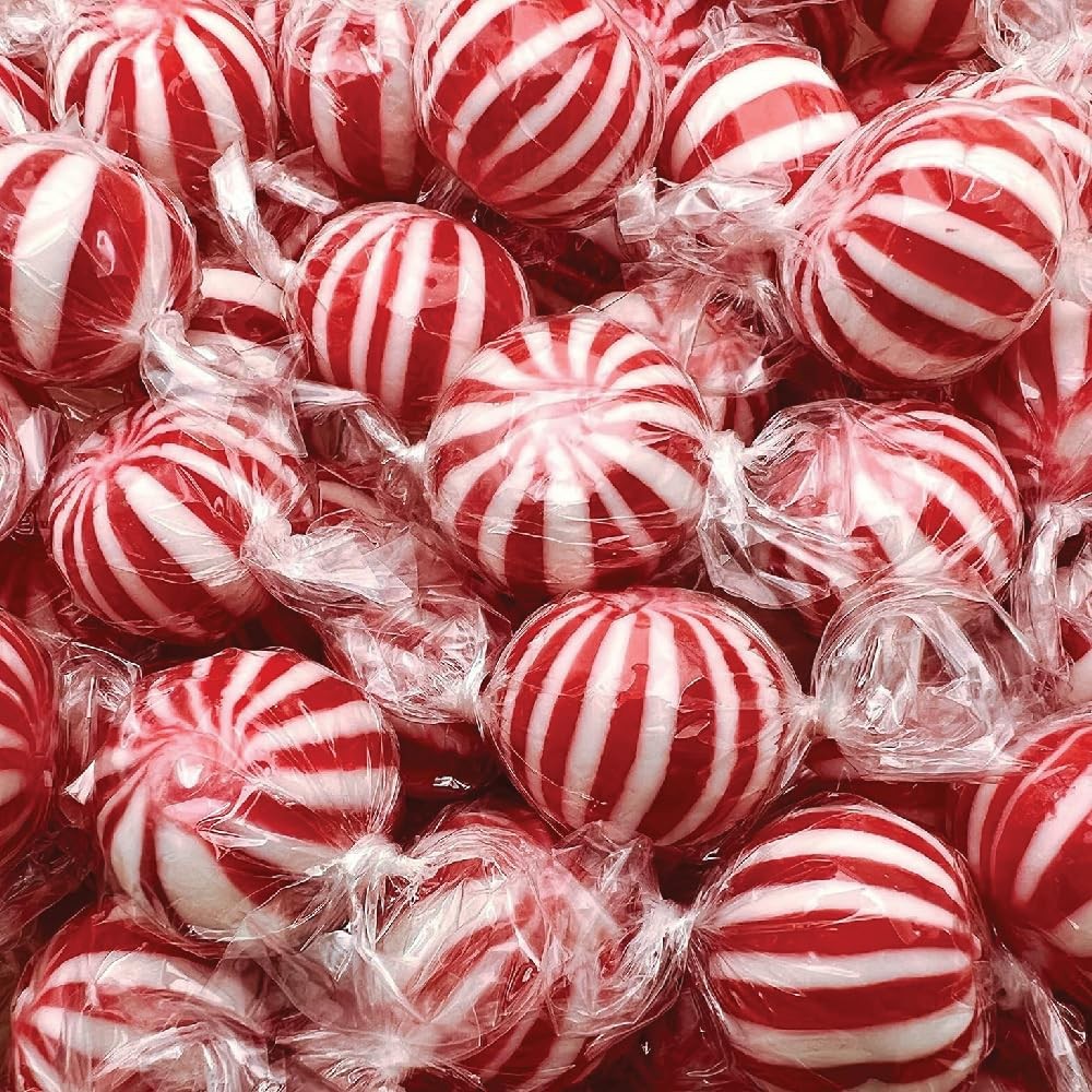 Jumbo Mint Balls – 2 lb Bulk Pack – Peppermint Hard Candy – Individually Wrapped