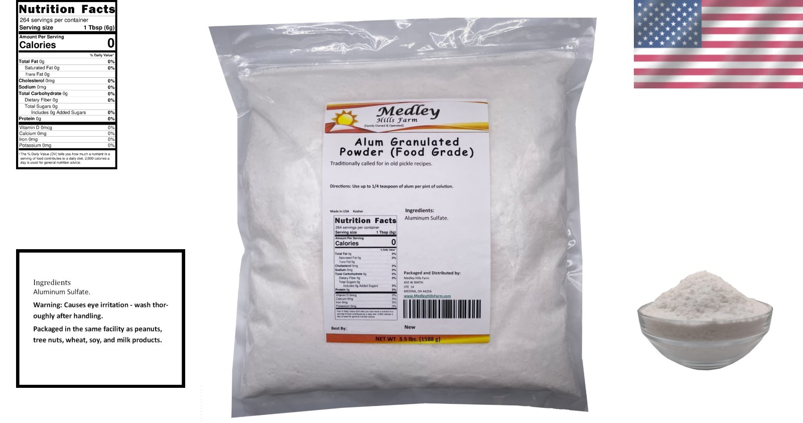 Food Grade Alum Granulated Powder 3.5 lbs.