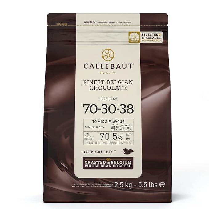Callebaut 70% Finest Belgian Dark Chocolate Callets 5.5 lbs – Free Delivery