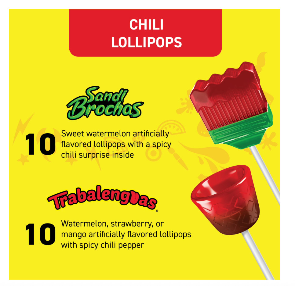 Vero Mix Banda Intensa 40 ct Lollipops With Chili Spicy Mexican Candy