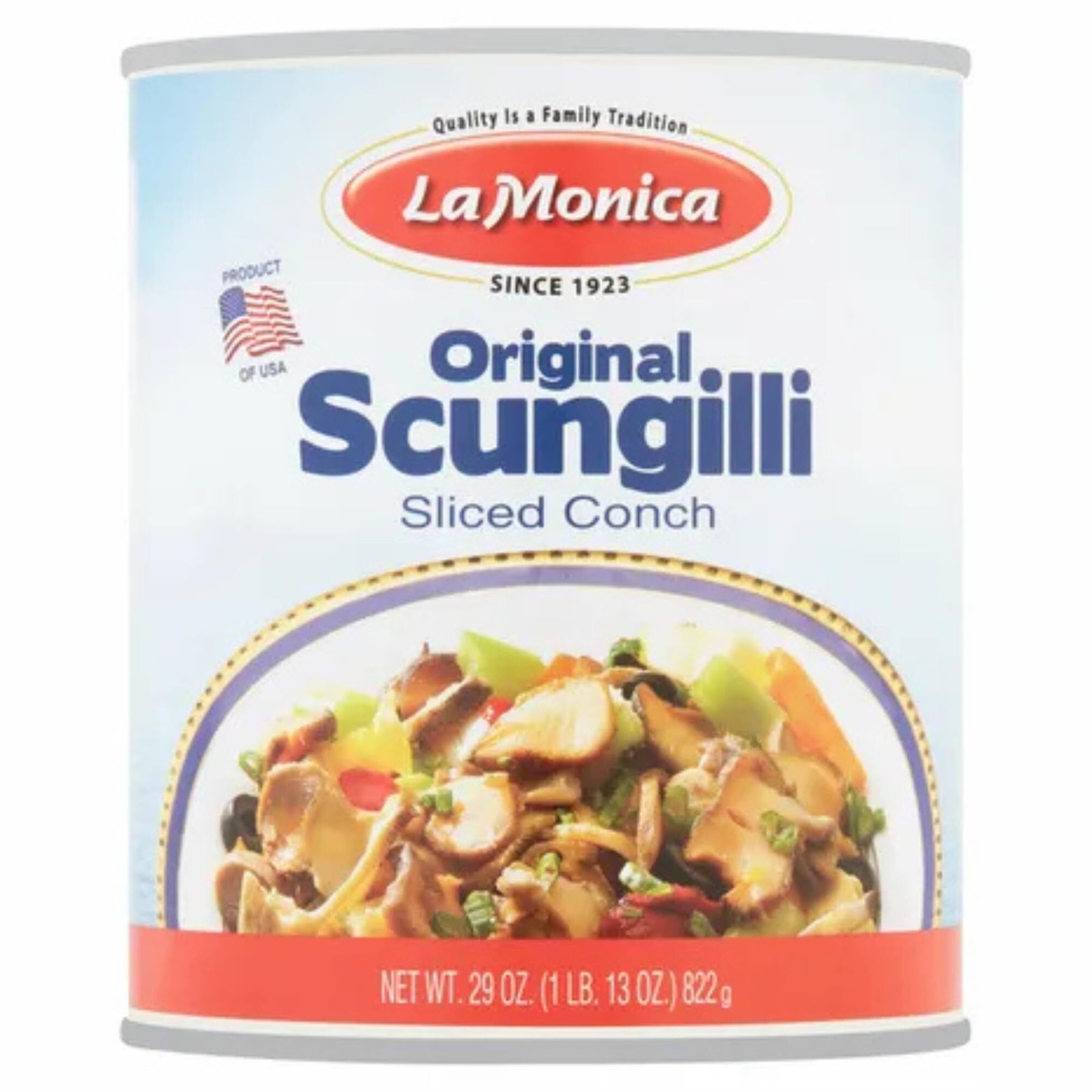 LaMonica Fine Foods Scungilli (Sliced Conch), 29 oz – Wild Caught – Ready to Eat