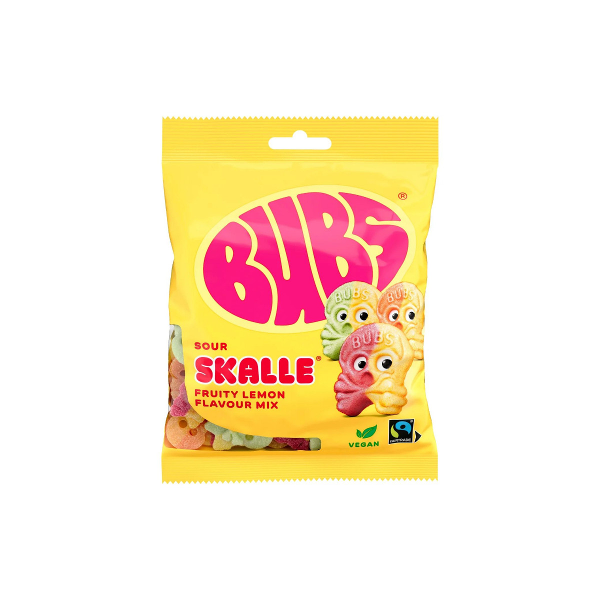 Bubs Surskalle Gelatin-Free 190g Swedish Sour Candy Fairtrade Skull Sweet