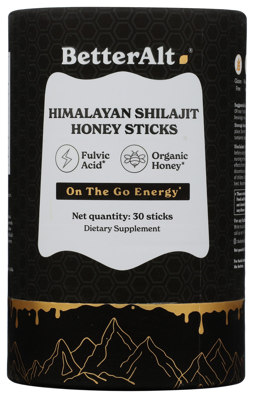 Betteralt Shilajit Honey 30 Energy Sticks Dietary Supplement 30Sticks 1 Pack
