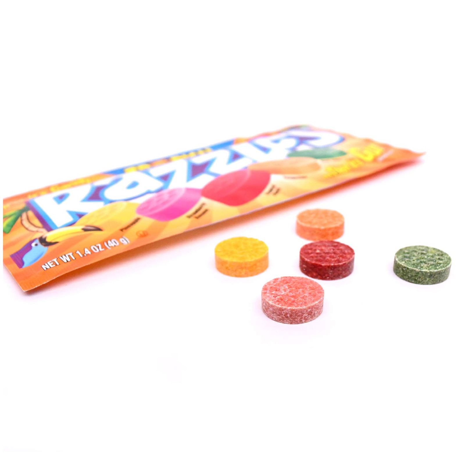 tropical razzles candy/gum 1.4oz 8pk