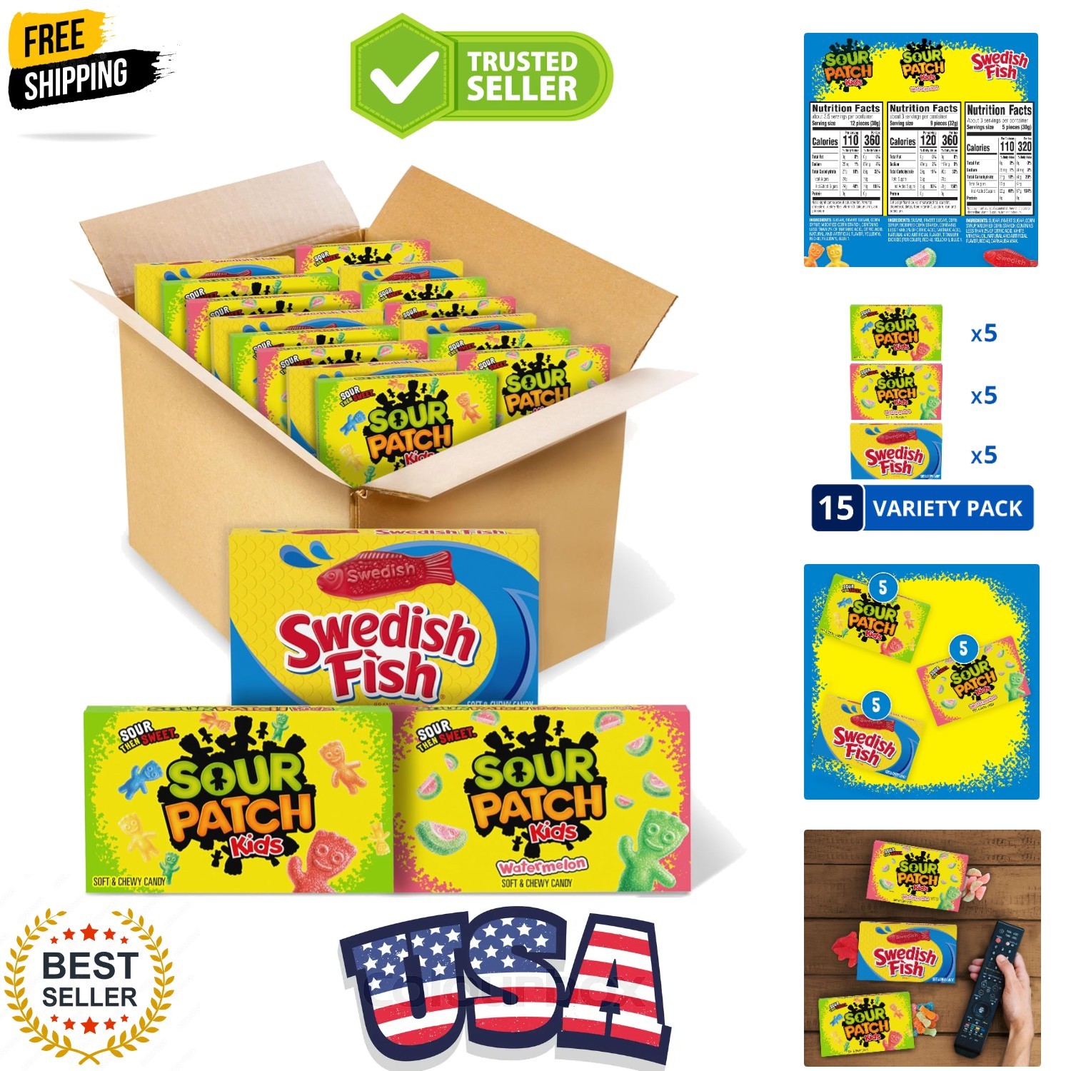 and SWEDISH FISH Soft & Chewy Candy Variety Pack, Bulk Candy, Mother’s Day, 1…
