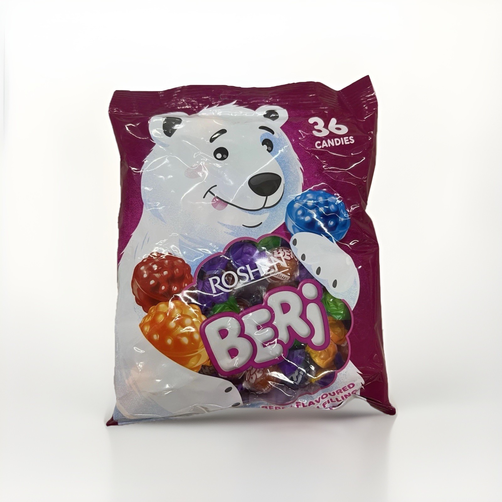 ROSHEN Lollipop Hard Caramel Candy «BERI» Berry Punch, Cherry 180 g