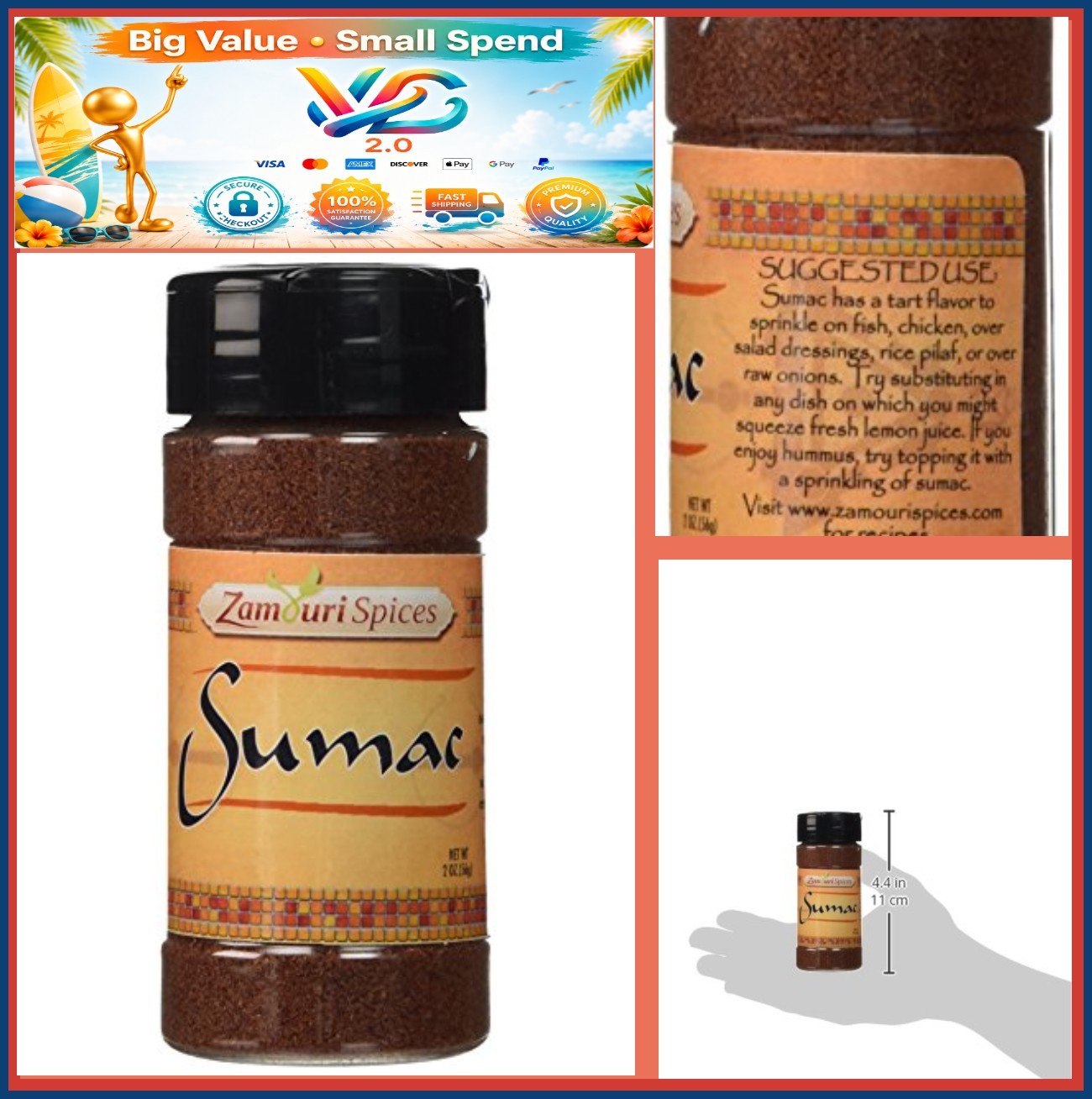 Sumac Spice 2 oz All Natural Turkish Persian Seasoning