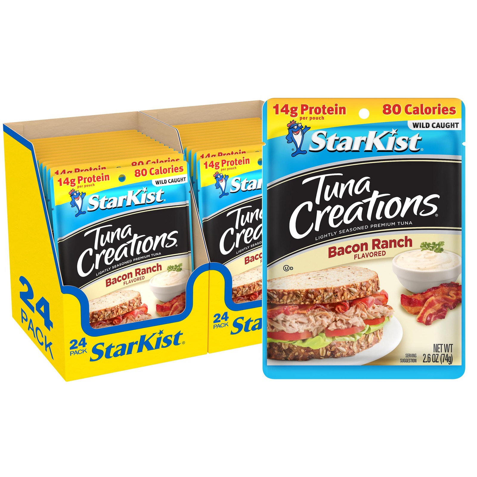 StarKist Tuna Creations Bacon Ranch, 2.6oz Pouch, 2.6 Ounce (Pack of 24)