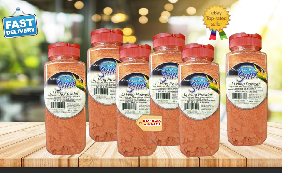 🌈 6 Jars LI HING MUI PLUM POWDER 1.5 lb (24 oz) HAWAII FLAVOR SEASONING