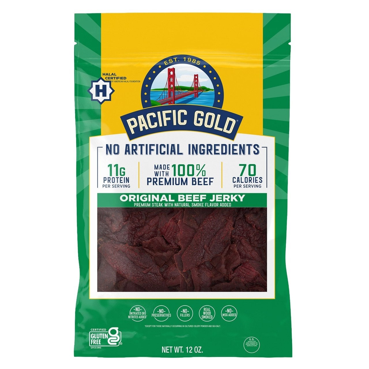 Pacific gold 12oz Halal Beef Jerky.