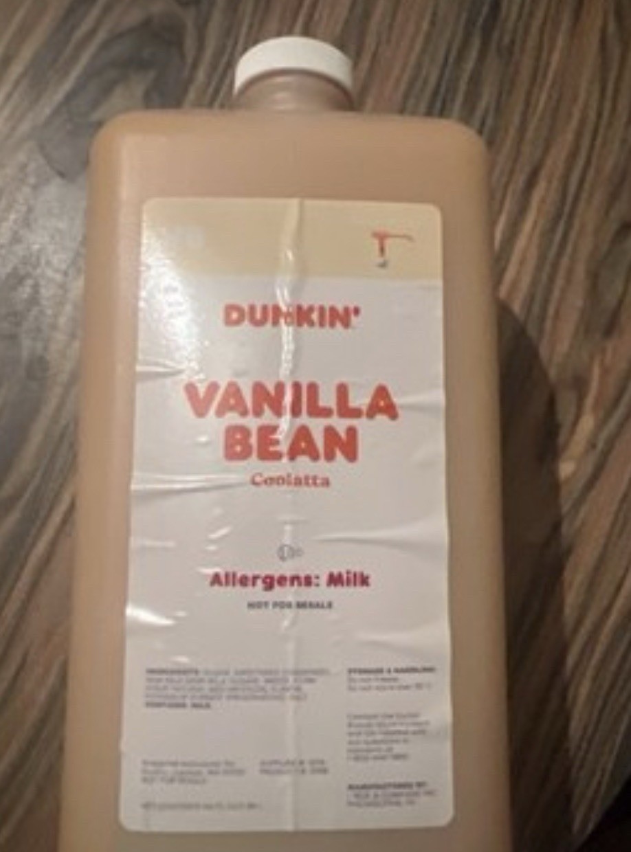 Dunkin Vanilla Bean Coolatta Swirl-Syrup 64 Oz Jug New Sealed W Pump