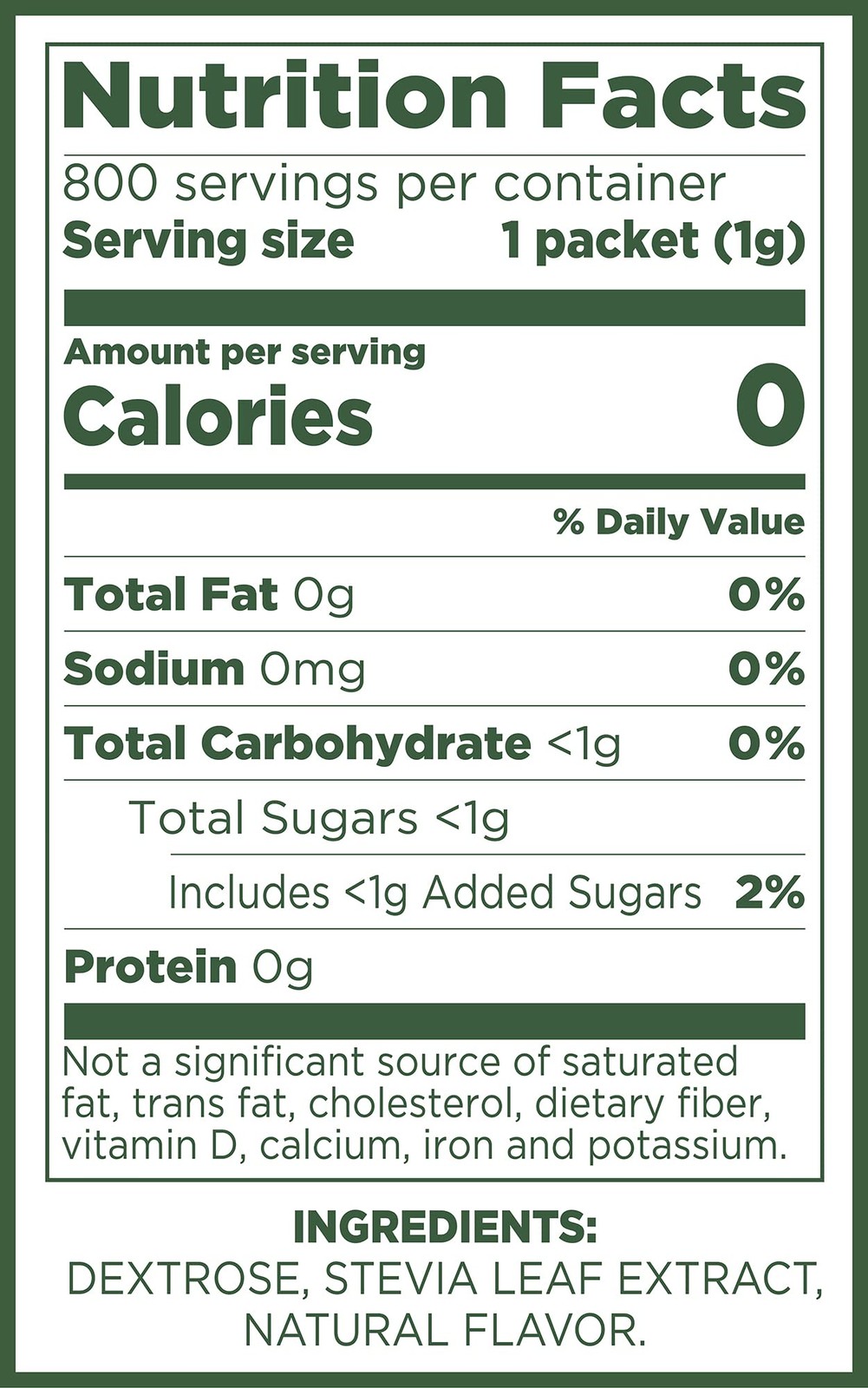 Pure Via Whole Earth Stevia Sweetener 28.2oz (800 packets)